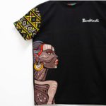 T-shirt Burkindi motif Afrique Bogolan à col rond - Noir – Image 3
