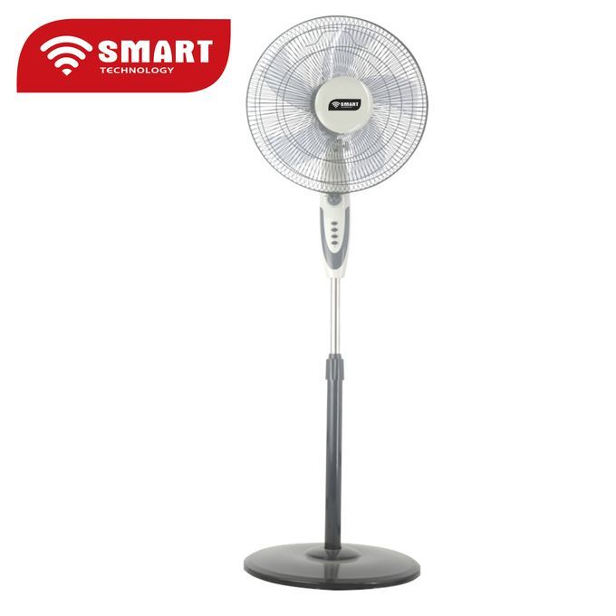 SMART TECHNOLOGY Ventilateur 18" sur pied - STV-1852C - Blanc/Gris – Image 1
