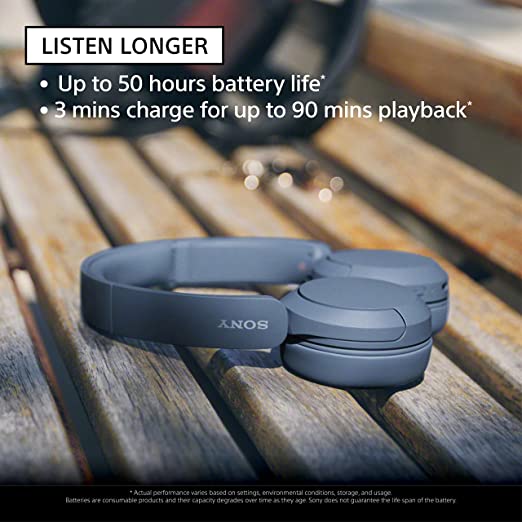 Sony WH-CH520 - Casque Bluetooth sans Fil, Multipoint, Micro intégré -  jusqu'à 50 Heures d'autonomie et Charge Rapide - Beige