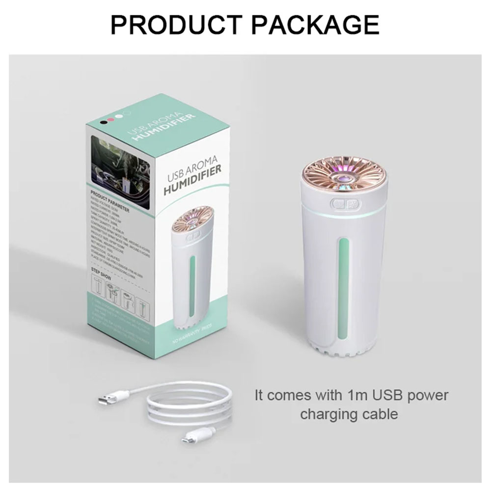 Humidificateur De Bureau USB 300 Ml Avec Lumière LED – Rechargeable – Kevajo