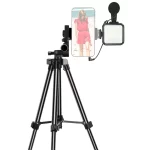 Kit de vidéos avec microphone et trépied lumineux extensible télécommandé compatible avec iPhone/smartphone/appareils photo – Image 3