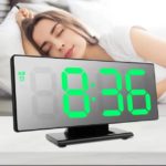 Miroir Réveil Numérique Grand Ecran LED Avec Capteur De Lumière – Image 2