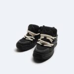 Baskets Skate avec lacets effet corde - Noir