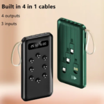 Power Bank 20000mah avec 4 câbles, charge rapide