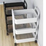 Chariot avec roulettes, Support de Rangement pour la Cuisine, 3 Etagères