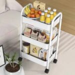 Chariot avec roulettes, Support de Rangement pour la Cuisine, 3 Etagères – Image 2