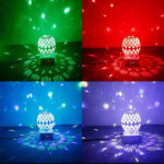 Projecteur Boule Disco rotative stroboscopique, lumière de scène en cristal, effet magique – Image 6