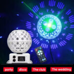 Projecteur Boule Disco rotative stroboscopique, lumière de scène en cristal, effet magique – Image 5