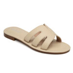 Sandales plates en simili cuir - Moow - Nude