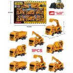 8 Pcs - Ensemble de jouets de mini véhicules de construction, collection de camions d'ingénierie