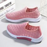 Baskets Plats en Maille Respirante pour Femme - Rose – Image 2
