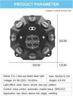 Projecteur lumière Mobile avec écran LCD, lumières de scène DJ 150 W – Image 5