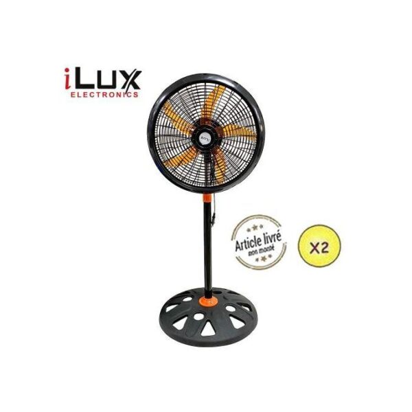 2 Ventilateurs 18 Pouces - LXF-1877 - 5 Hélices - Noir/Orange