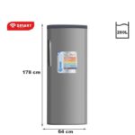SMART TECHNOLOGY Congélateur Vertical STCD-325 - 280 L - 6 Tiroirs-Gris/Noir