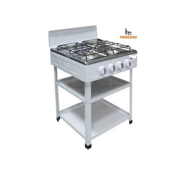 Campus Cuisinière à Gaz 4 Feux Avec Étagère - Blanc