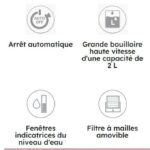 Bouilloire électrique 2 L CEJ-2005 - Noir – Image 2