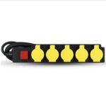 Multiprise Parafoudre Qualité Supérieure - 5 Ports - Noir/Jaune – Image 4