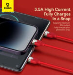 Câble de données à charge rapide Baseus Chinese Zodiac USB vers M+L+C 3,5A 1,2 m rouge CASX060009 – Image 5