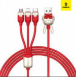 Câble de données à charge rapide Baseus Chinese Zodiac USB vers M+L+C 3,5A 1,2 m rouge CASX060009