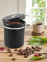 Boite à Café en Acier Inoxydable - Noir