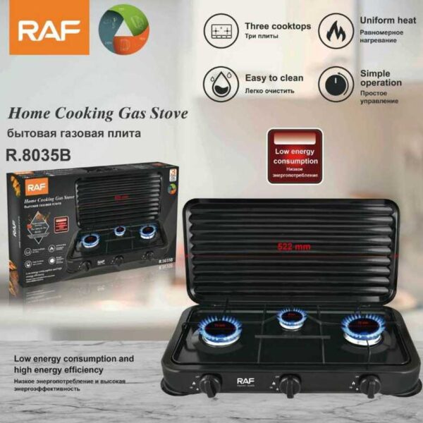 Réchaud à gaz de table RAF R.8033B à 2 brûleurs pour bouteille de gaz