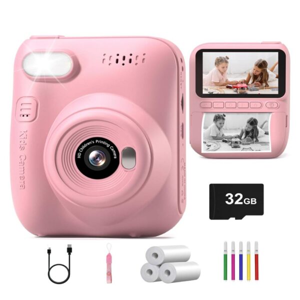 Appareil Photo Enfant Instantané, 3,0 Pouces Écran 1080P