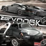 Collage of two gray sports cars racing at speed on a track, with large white branding text across the image, resembling a racing game cover with drifting tires and wheels.