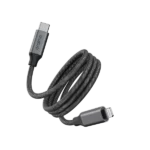 Braided USB-C to Lightning charging cable with Origin branding (USB-C on one end, Lightning on the other).