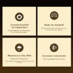 Bloc supérieur gauche: icône d'application et texte 'Contrôle simplifié via l'application' — contrôles personnalisés.