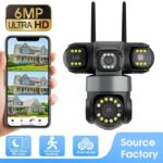 Caméra Wi-Fi extérieure 6 MP à triple objectif, vision nocturne – Image 2
